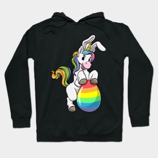 Cute unicorn as a easter bunny with a easter egg Hoodie